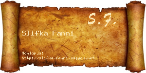 Slifka Fanni névjegykártya