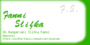 fanni slifka business card